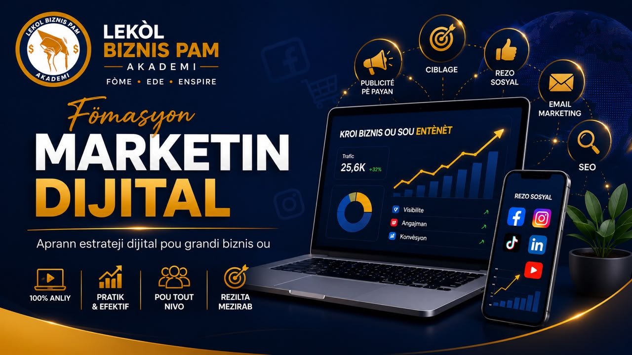 Vinn  yon Pwofesyonèl nan Maketin Dijital Meta Ads ak TikTok Ads
